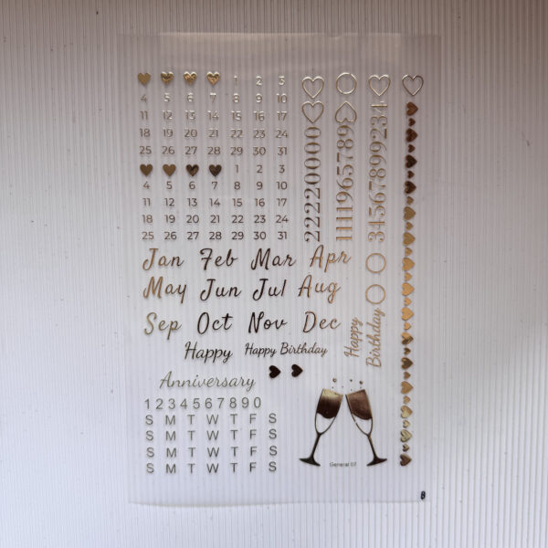 Calendar Gold Insert Sheets