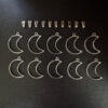 Moon Shape Pendant Bezels with Connector