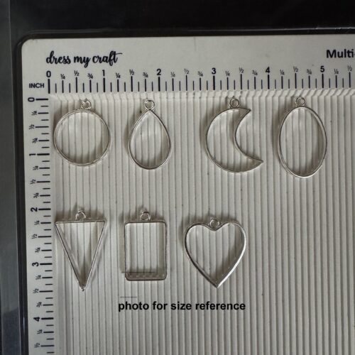 Moon Shape Pendant Bezels with Connector