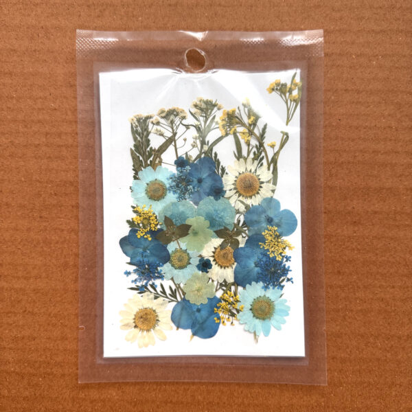Blue and Sky Dry Pressed Flower Sheet for Resin Art