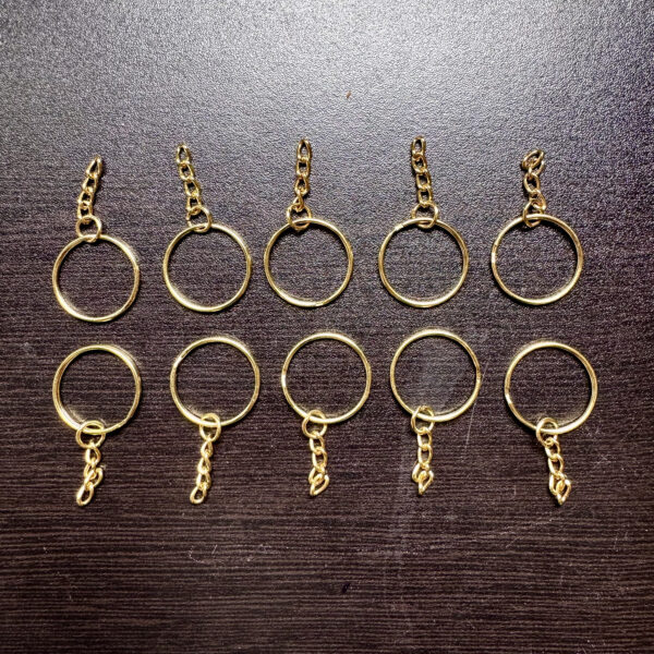 Keychain Ring Pack of 10 - Gold Color