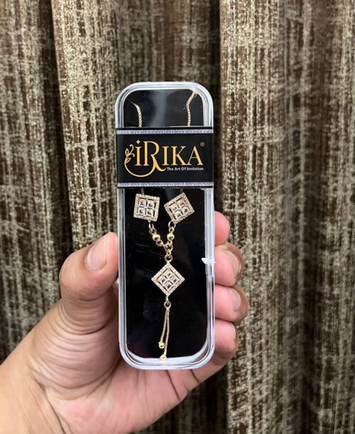 Imported Rose Gold-Plated Jewelry Set for Women | Stylish Pendant with Stud Earrings | Uniquely Crafted Look | Party Wear & Gift Ready