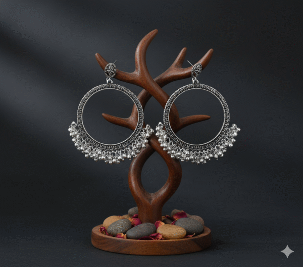 Round Jhumkha Bazels | Silver-Coated 2 Inch Hoop Base for Resin Jewelry & Earrings – Pack of 1