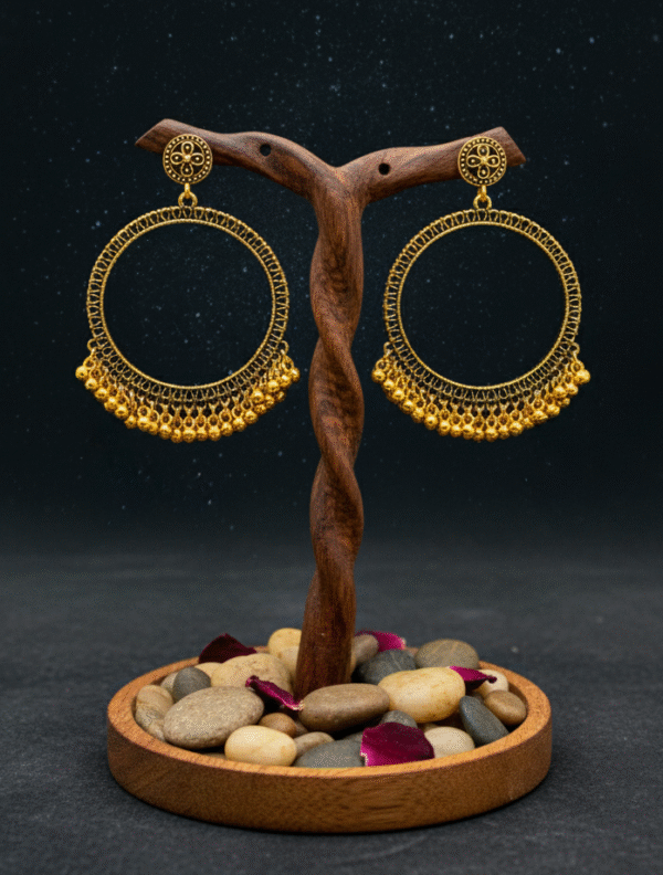 Round Jhumkha Bazels | Gold-Coated 2 Inch Hoop Base for Resin Jewelry & Earrings – Pack of 1