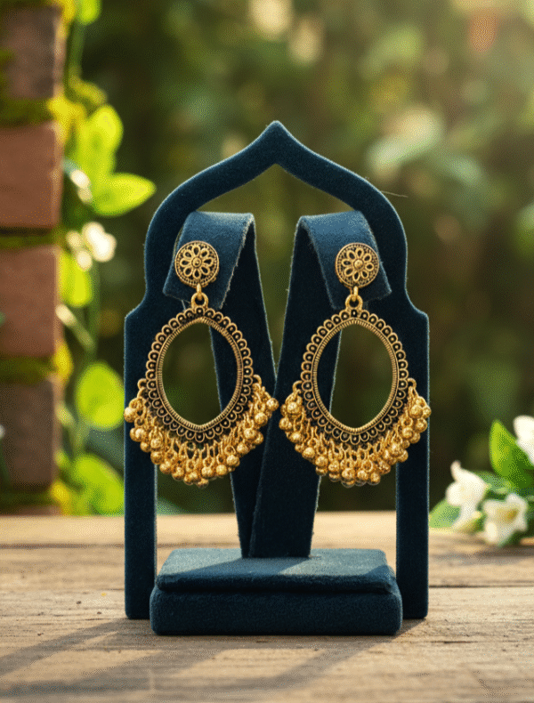Oval Shape Jhumkha Bazels – Gold Coated