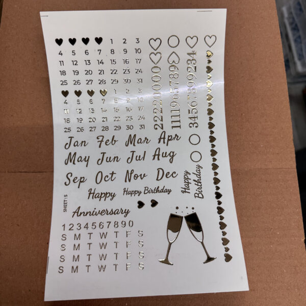 Emboss Sticker Plastic Sheet A5 Size