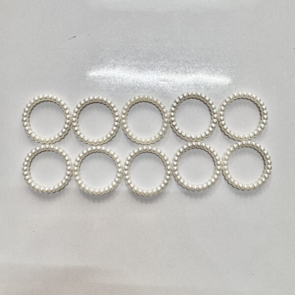 White Pearl Ring (10 Pieces Pack) 1.4 inch size