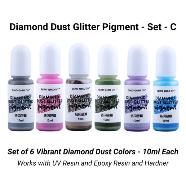 Diamond Dust Glitter Pigment Set C – Pack of 6