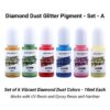 Diamond Dust Glitter Pigment Set A – Pack of 6