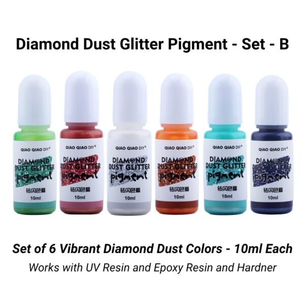 Diamond Dust Glitter Pigment Set B – Pack of 6