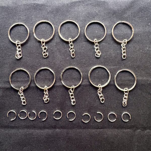 Keychain Ring Pack of 10 - Silver Color