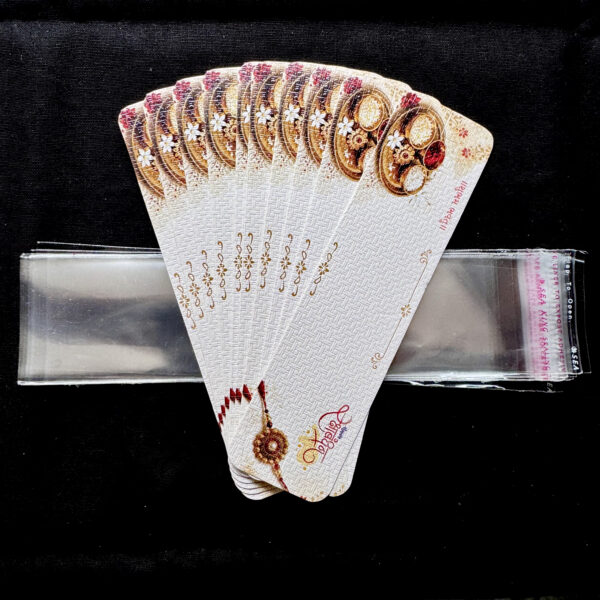 Rakhi Card with Transparent Bags – 10 Pack
