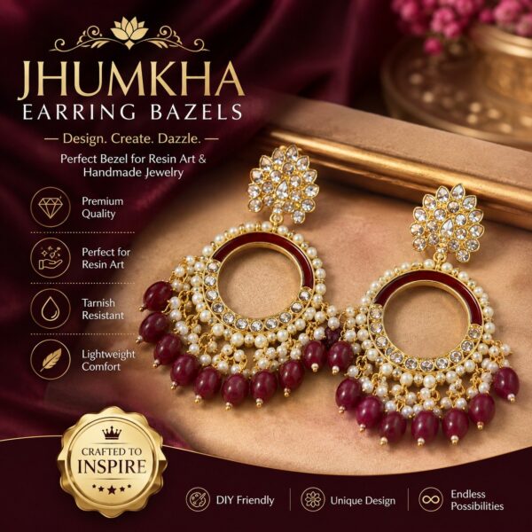 Chand Baliya Resin Jhumka- brown