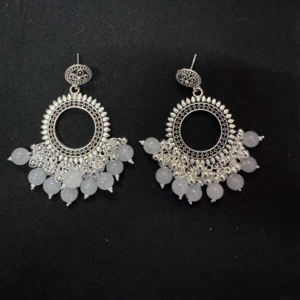 Jhumka Bezels with Moti - sunflower - white