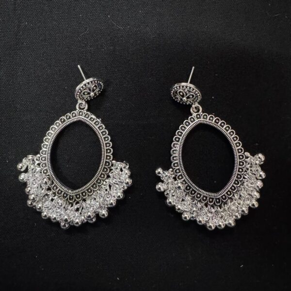 Resin Jhumka Bezels - new oval silver