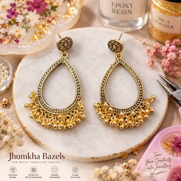 Resin Jhumka Bezels - new drop - gold
