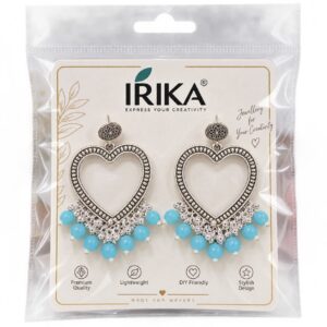 Jhumka Bezels with Moti- new heart skayblue